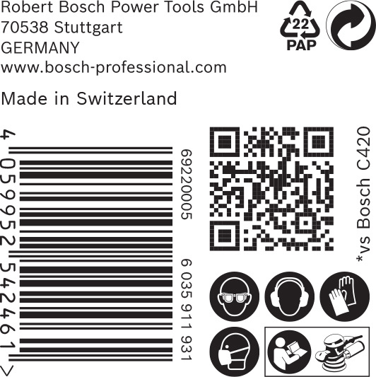 BOSCH EXPERT C470 Schleifscheibe, 125mm, K40, 8 Löcher, 50-tlg.
