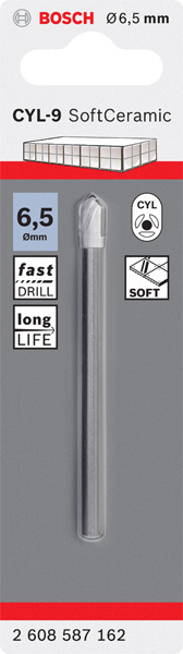 BOSCH Fliesenbohrer CYL-9 Ceramic, 6,5 x 80 mm