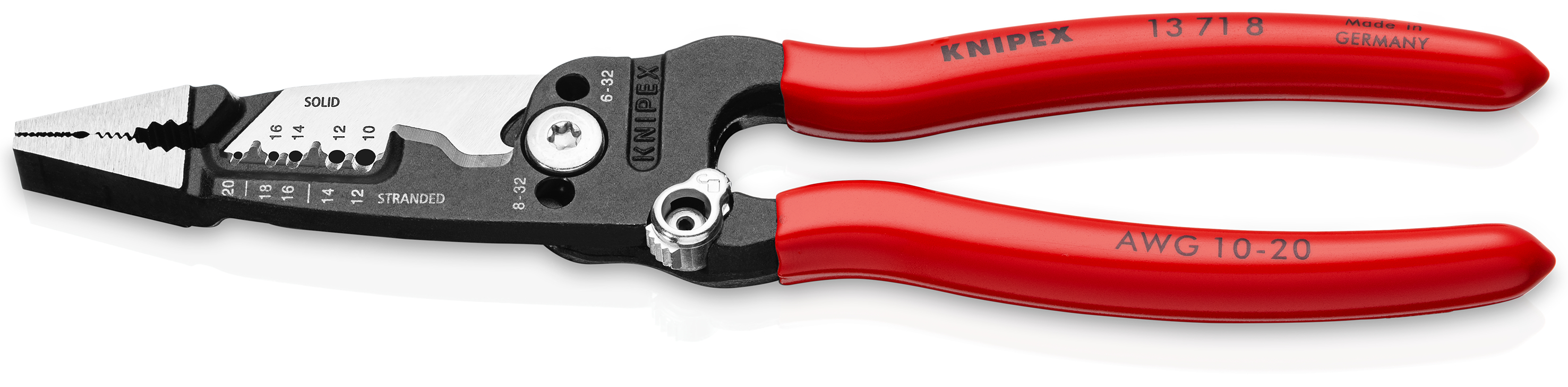 KNIPEX KNIPEX 13 71 8 WireStripper Multifunktions-Elektrikerzangen amerikanisches Modell 200 mm schwarz atramentiert mit Kunststoff überzogen poliert KNIPEX KNIPEX 13 71 8 WireStripper Multifunktions-Elektrikerzangen amerikanisches Modell 200 mm schwarz atramentiert mit Kunststoff überzogen poliert