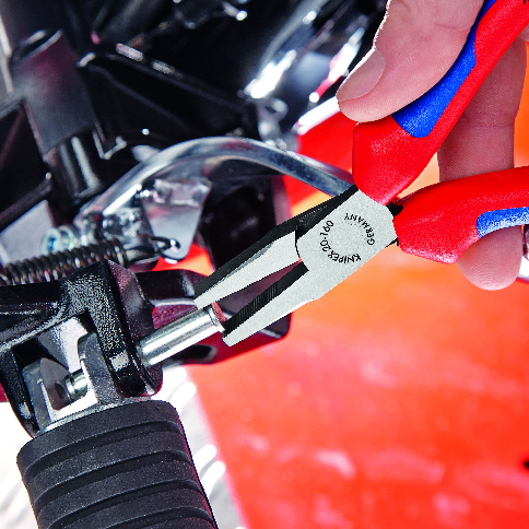 KNIPEX KNIPEX 20 01 125 Flachzange 125 mm schwarz atramentiert mit Kunststoff überzogen poliert