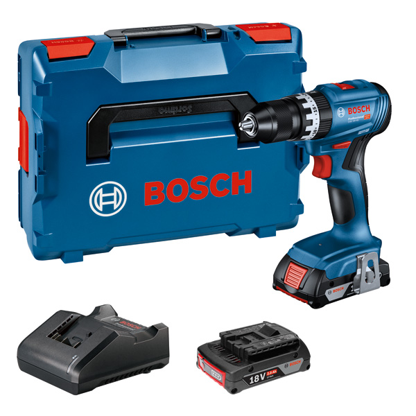 BOSCH Akku-Schlagbohrschauber GSB 18V-45, 2 x Akku GBA 18V 2.0Ah in L-BOXX