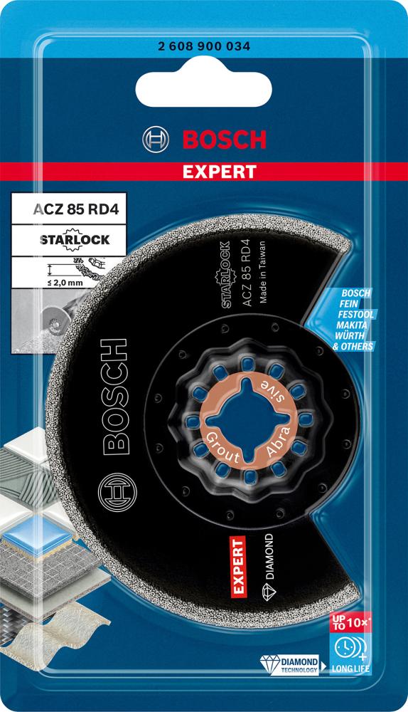 BOSCH EXPERT Grout Segment Blade ACZ 85 RD4 Blatt für Multifunktionswerkzeuge, 85 mm