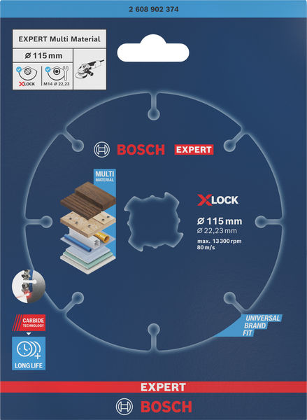 BOSCH EXPERT Multi Material Carbide-Trennscheibe, 115 x 1.6 x 22,23 mm, X-Lock BOSCH EXPERT Multi Material Carbide-Trennscheibe, 115 x 1.6 x 22,23 mm, X-Lock