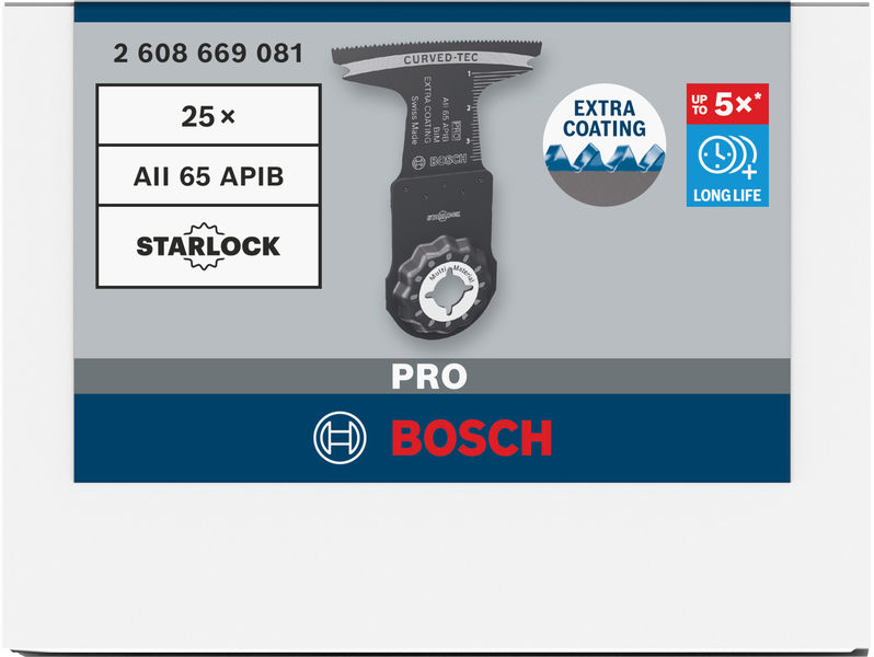 BOSCH PRO AII 65 APIB Blatt für Multifunktionswerkzeuge, 65 x 40 mm, 25-tlg.