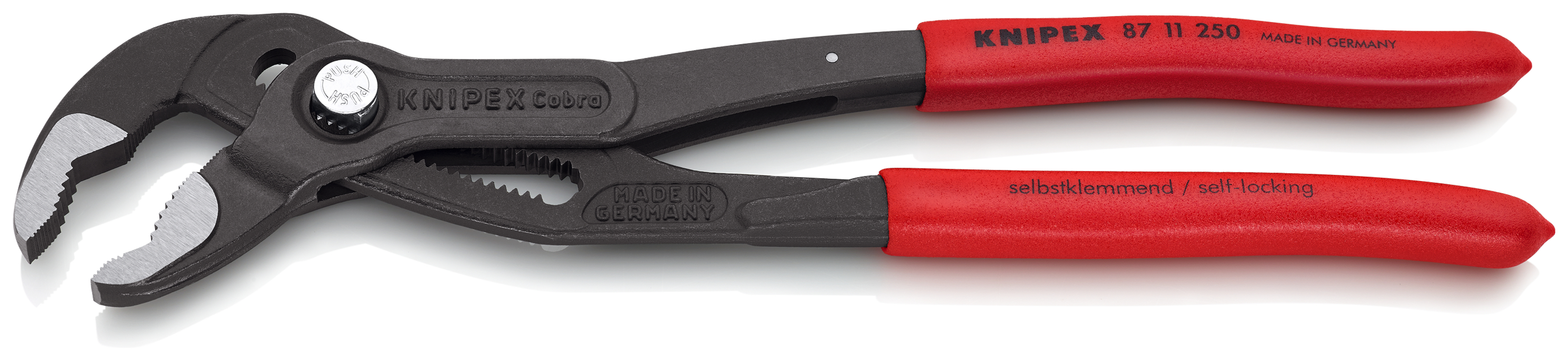KNIPEX KNIPEX 87 11 250 Cobra®...matic Wasserpumpenzange 250 mm grau atramentiert mit rutschhemmendem Kunststoff überzogen poliert