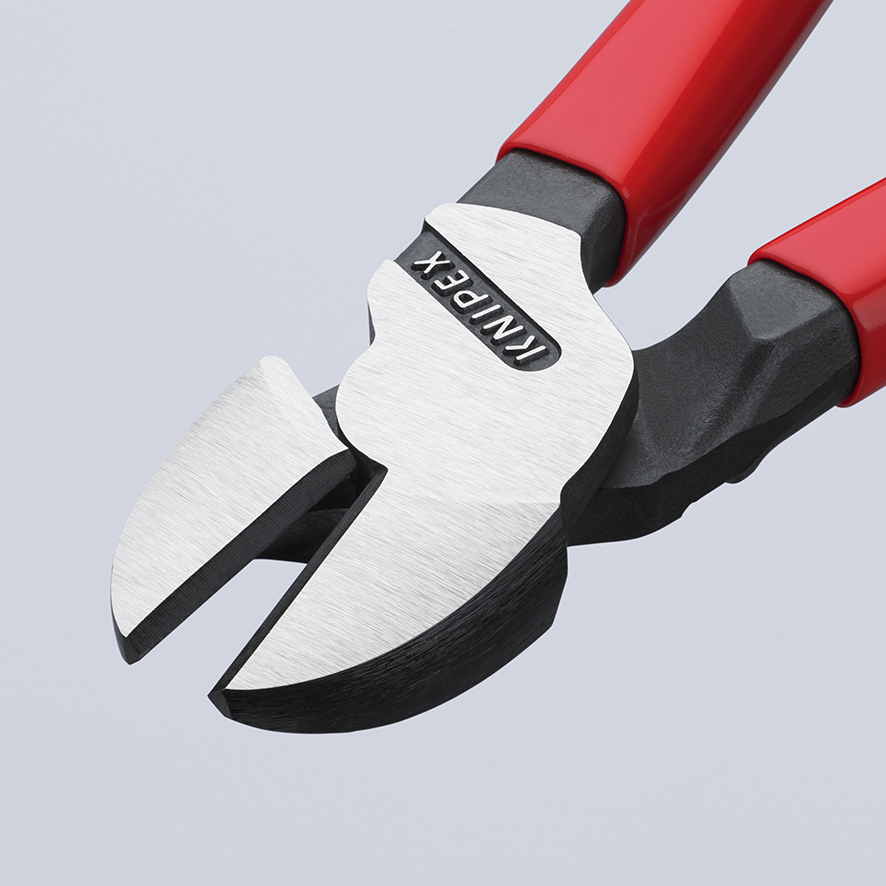 KNIPEX KNIPEX 74 01 200 SB Kraft-Seitenschneider 200 mm schwarz atramentiert mit Kunststoff überzogen poliert