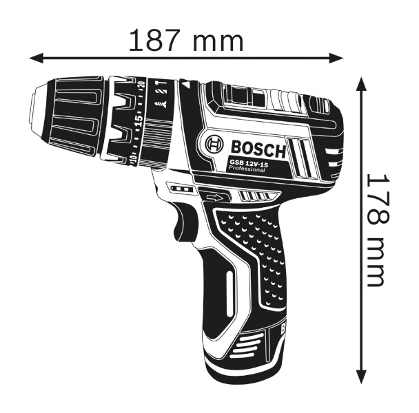 BOSCH Akku-Schlagbohrschrauber GSB 12V-15 im Karton BOSCH Akku-Schlagbohrschrauber GSB 12V-15 im Karton