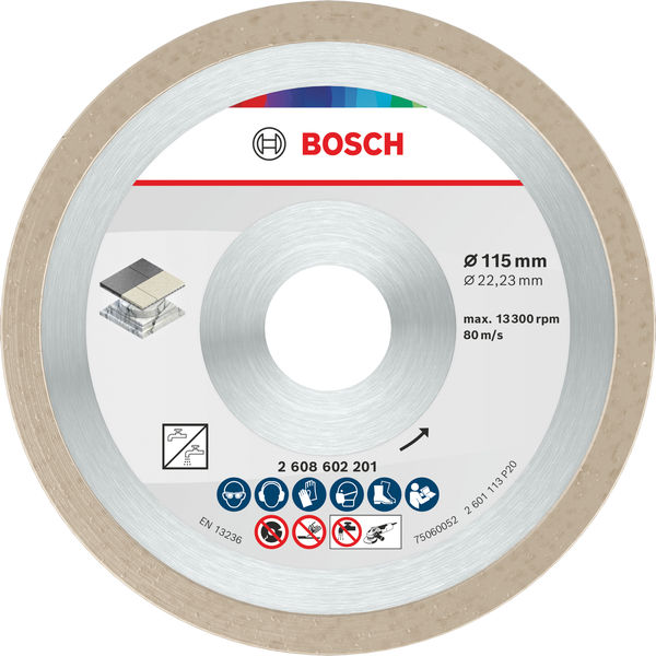 BOSCH Ceramic Trennscheibe, 115 x 7 mm, Bohrung 22,23 mm, 10-tlg. BOSCH Ceramic Trennscheibe, 115 x 7 mm, Bohrung 22,23 mm, 10-tlg.
