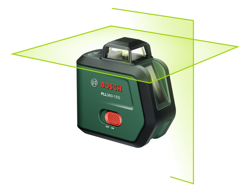 BOSCH Kreuzlinien-Laser PLL360-15G, 1 x Akku BA 3.6V 2.0Ah
