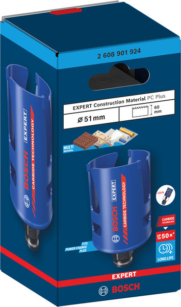 BOSCH EXPERT Construction Material Power Change Plus Lochsäge, 51 x 60 mm