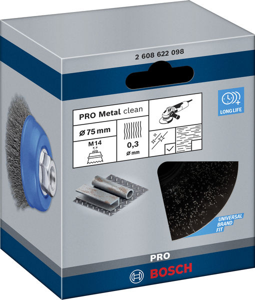 BOSCH PRO Metal clean Topfbürste, 70 x 0,3 mm, Gewinde