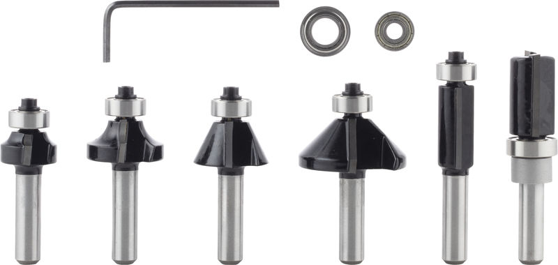 BOSCH 6-teiliges Rand- und Kantenfräser-Set, 8-mm-Schaft