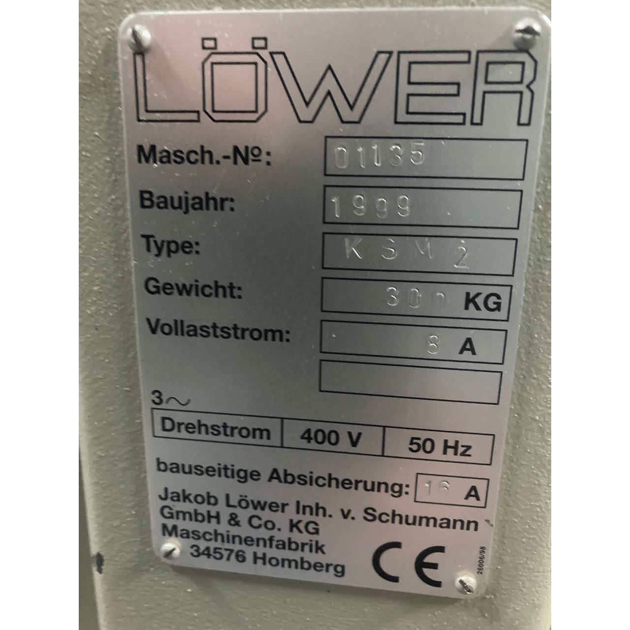 LÖWER Kantenschleifmaschine KSM 2 LÖWER Kantenschleifmaschine KSM 2