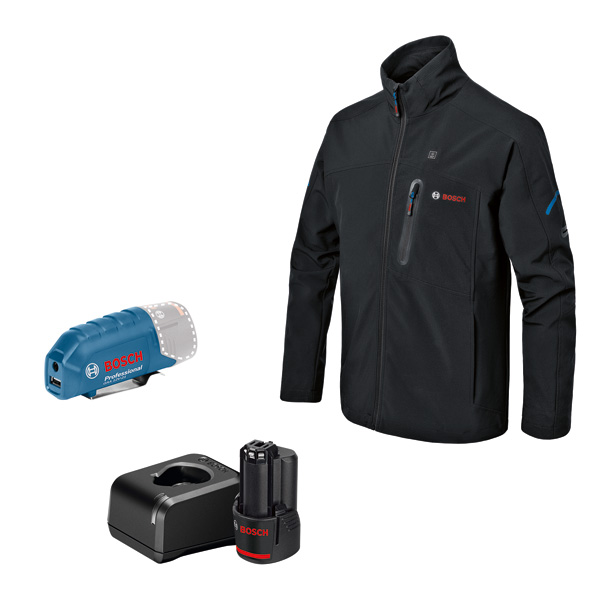 BOSCH Beheizbare Jacke GHJ 12+18V XA L, 1 x Akku GBA 12V 2.0Ah, Ladegerät BOSCH Beheizbare Jacke GHJ 12+18V XA L, 1 x Akku GBA 12V 2.0Ah, Ladegerät