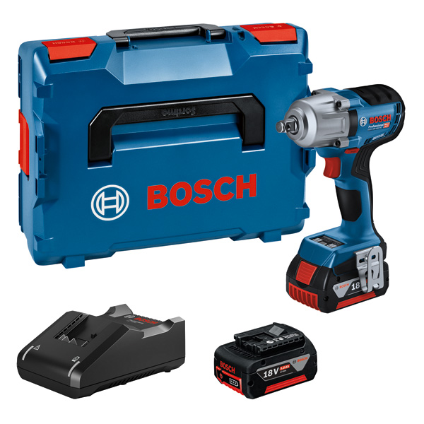 BOSCH Akku-Drehschlagschrauber GDS 18V-450 HC, 2 x Akku GBA 18V 5.0Ah in L-BOXX