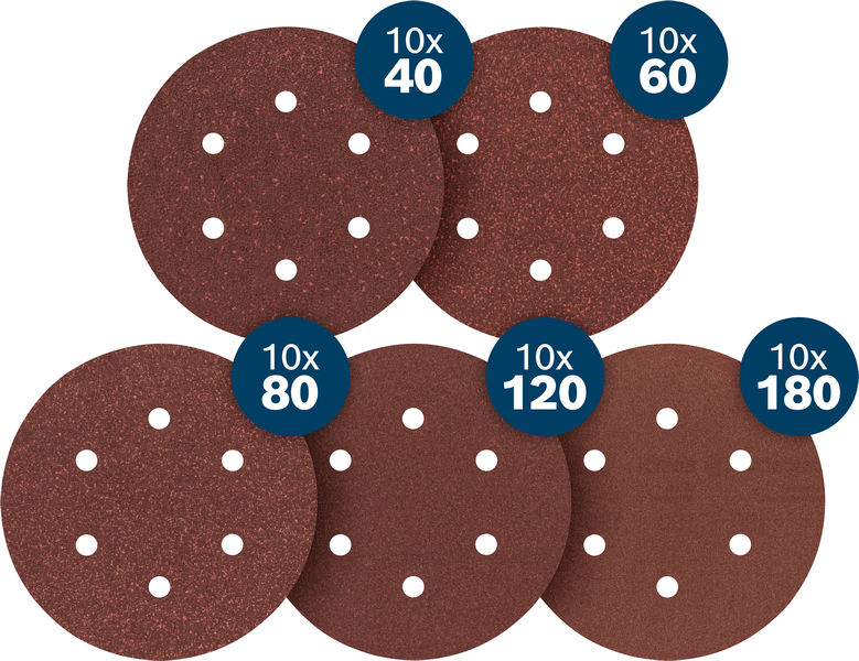 BOSCH EXPERT C430 Schleifpapier-Set, K40/60/80/120/180, 150mm, 50-tlg., Starter Pack BOSCH EXPERT C430 Schleifpapier-Set, K40/60/80/120/180, 150mm, 50-tlg., Starter Pack