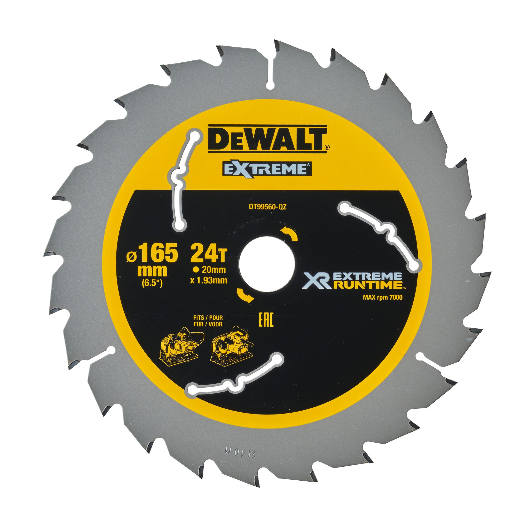 DEWALT Kreissägeblatt Ø165x20 mm 24WZ/FZ