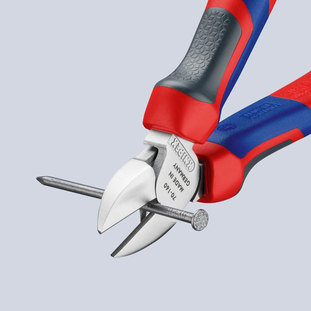 KNIPEX Seitenschneider verchromt mit Mehrfachkomponenten-Griffen 180 mm