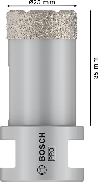 BOSCH PRO Ceramic Trockenbohrkrone, 25 x 35 x 14 mm BOSCH PRO Ceramic Trockenbohrkrone, 25 x 35 x 14 mm
