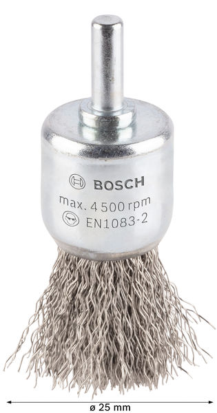 BOSCH PRO Stainless Steel clean Pinselbürste, gerader Schaft, 25 x 0,3 mm