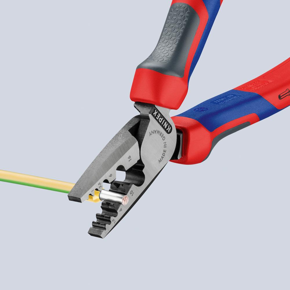 KNIPEX 97 72 180 Crimpzange für Aderendhülsen mit Comfort-Griffen 180 mm