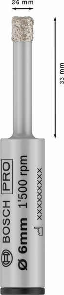 BOSCH PRO Ceramic dry Bohrer, 6 x 33 x 13 mm BOSCH PRO Ceramic dry Bohrer, 6 x 33 x 13 mm