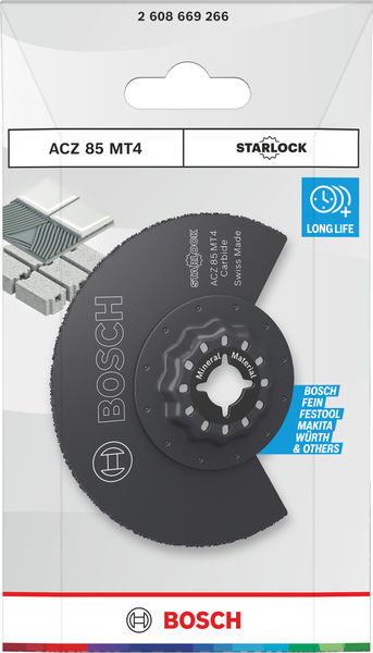BOSCH ACZ 85 MT4 Multi Material Segmentsägeblatt, Starlock, 85 mm BOSCH ACZ 85 MT4 Multi Material Segmentsägeblatt, Starlock, 85 mm