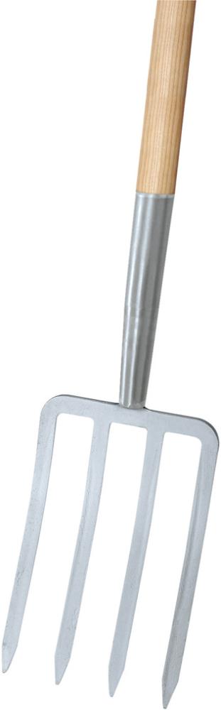 IDEAL Spatengabel silber 4 Zinken, T-Stiel Import
