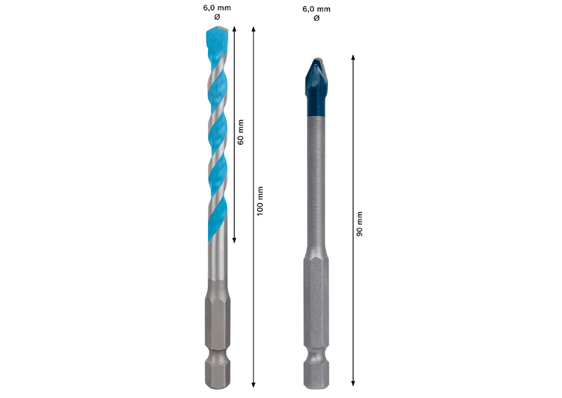 BOSCH EXPERT HEX-9 Hard Ceramic+EXPERT HEX-9 Multi Construction Bohrer-Set, 6mm, 2tlg. BOSCH EXPERT HEX-9 Hard Ceramic+EXPERT HEX-9 Multi Construction Bohrer-Set, 6mm, 2tlg.