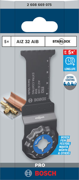 BOSCH PRO AIZ 32 AIB Blatt für Multifunktionswerkzeuge, 32 x 50 mm, 5-tlg.