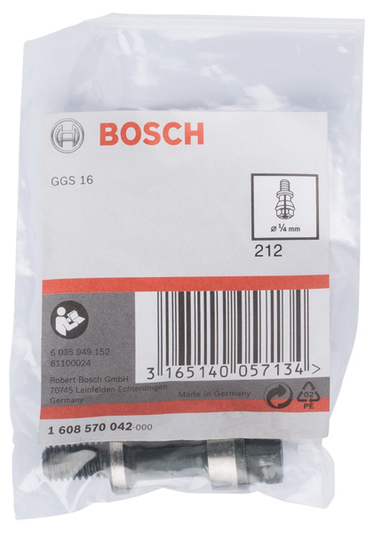 BOSCH Spannzange mit Spannmutter, 1/4-Zoll, f. Bosch-Geradschleifer, passend zu GGS 16