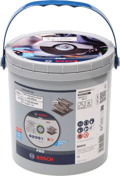 BOSCH PRO Stainless Steel and Metal Trennscheibe, 125 x 1 x 22,23 mm, gerade, 100 Stk.