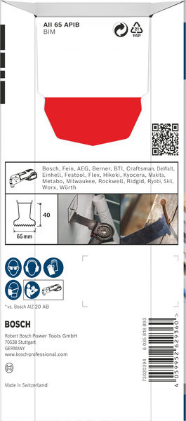 BOSCH PRO AII 65 APIB Blatt für Multifunktionswerkzeuge, 65 x 40 mm, 5-tlg.