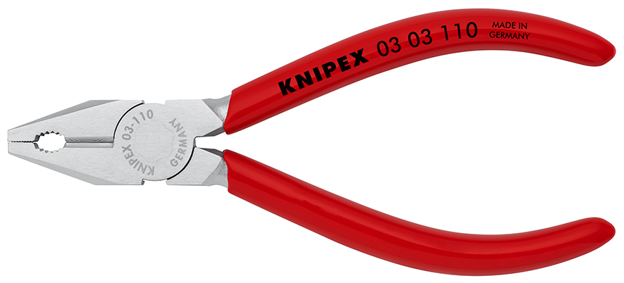 KNIPEX KNIPEX 03 03 110 Mini-Kombizange 110 mm verchromt mit Kunststoff überzogen