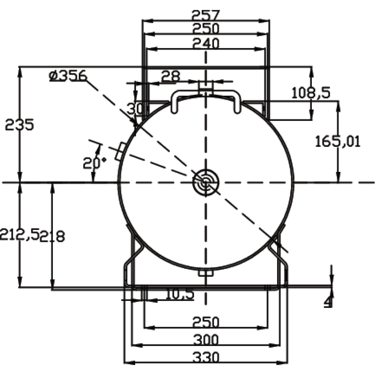 AIRCRAFT Druckluftbehälter ACDB 75/13 H MK mit Konsole