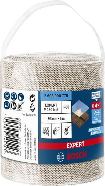 BOSCH EXPERT M480 Schleifnetzrolle, 93x5000mm, K80 BOSCH EXPERT M480 Schleifnetzrolle, 93x5000mm, K80