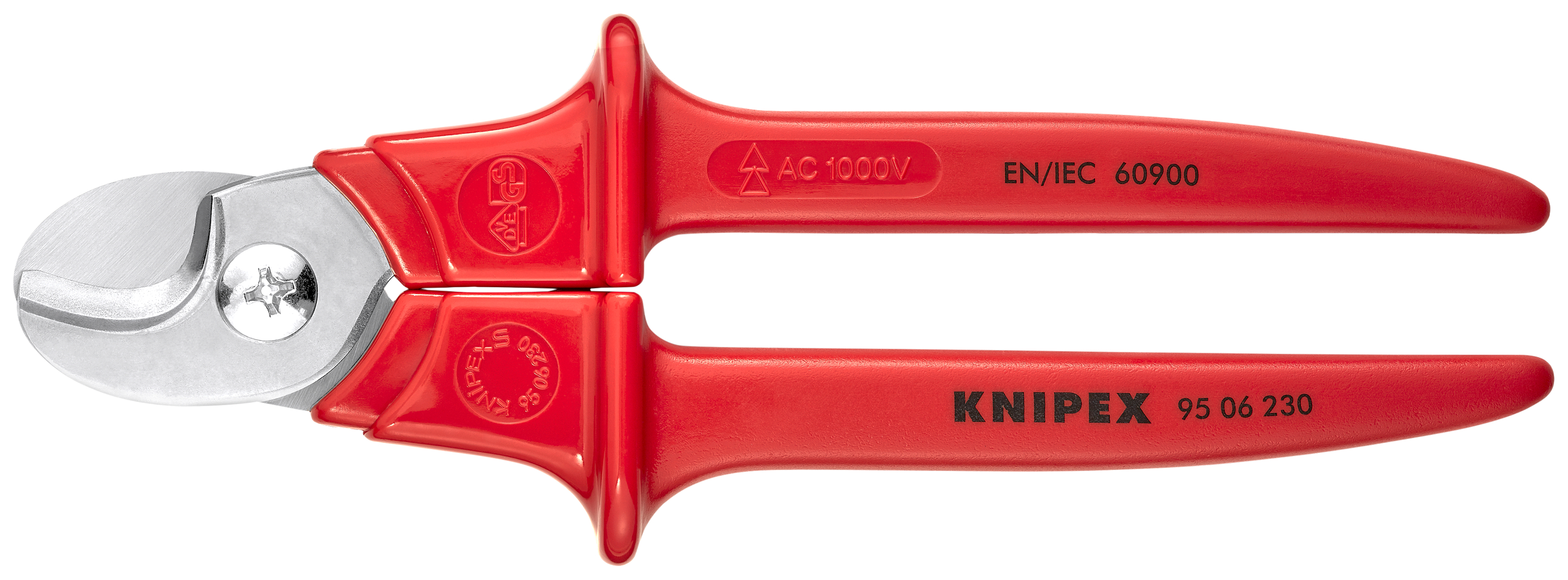 KNIPEX KNIPEX 95 06 230 Kabelschere Griffe mit Kunststoff umspritzt 230 mm isoliert, mit Kunststoff umspritzt, VDE-geprüft poliert KNIPEX KNIPEX 95 06 230 Kabelschere Griffe mit Kunststoff umspritzt 230 mm isoliert, mit Kunststoff umspritzt, VDE-geprüft poliert