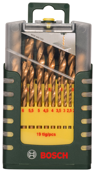 BOSCH 19-teiliges HSS-TiN-Metallbohrer-Set BOSCH 19-teiliges HSS-TiN-Metallbohrer-Set