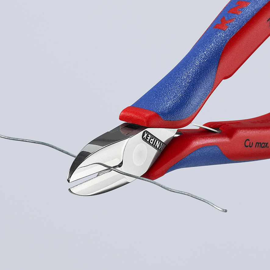 KNIPEX KNIPEX 77 02 130 Elektronik-Seitenschneider mit durchgestecktem Gelenk 130 mm mit Mehrkomponenten-Hüllen spiegelpoliert KNIPEX KNIPEX 77 02 130 Elektronik-Seitenschneider mit durchgestecktem Gelenk 130 mm mit Mehrkomponenten-Hüllen spiegelpoliert