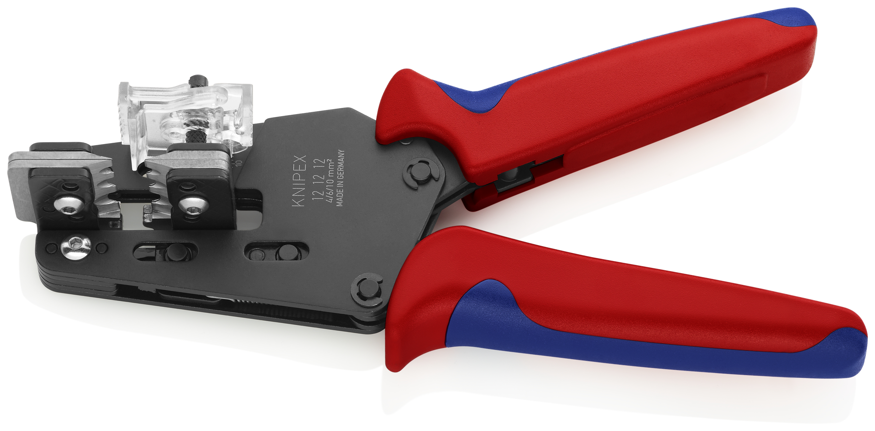 KNIPEX KNIPEX 12 12 12 Präzisions-Abisolierzange mit Formmessern 4/6/10 mm² 195 mm brüniert mit Mehrkomponenten-Hüllen