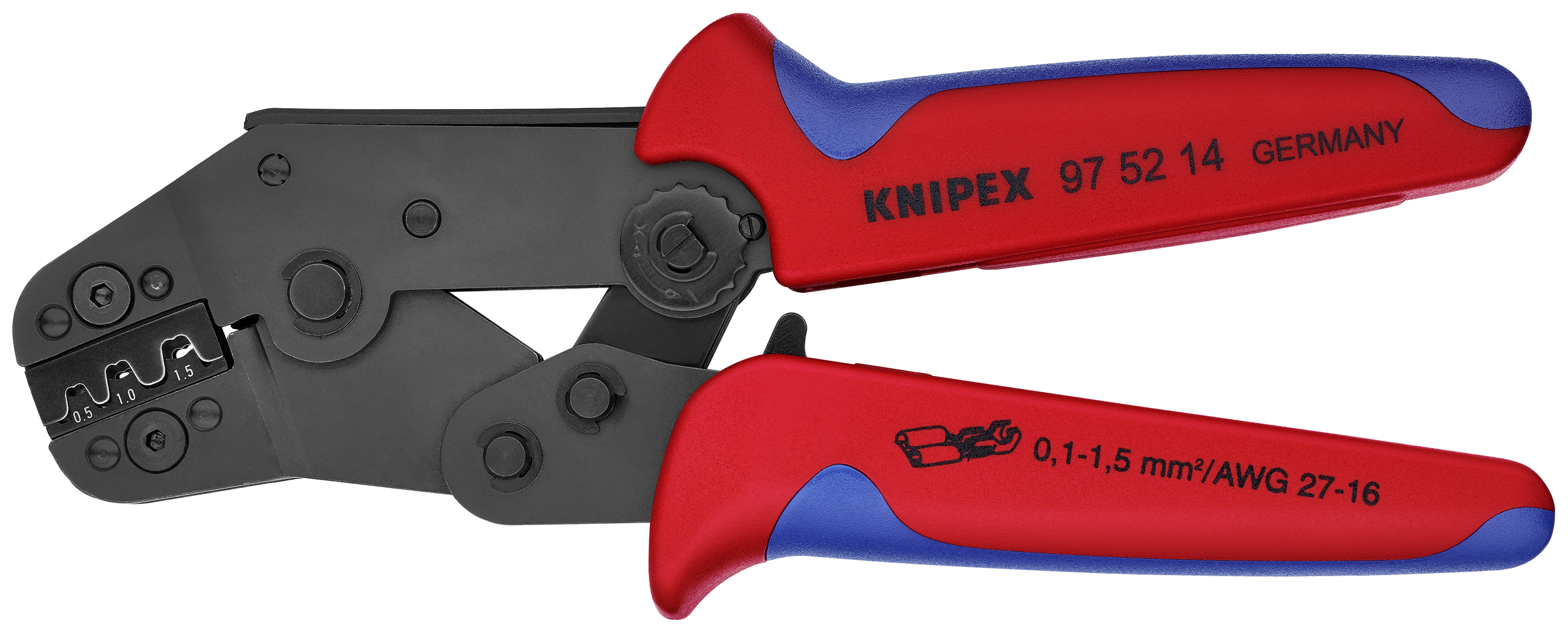 KNIPEX KNIPEX 97 52 14 Crimpzange kurze Bauform 195 mm brüniert mit Mehrkomponenten-Hüllen brüniert KNIPEX KNIPEX 97 52 14 Crimpzange kurze Bauform 195 mm brüniert mit Mehrkomponenten-Hüllen brüniert