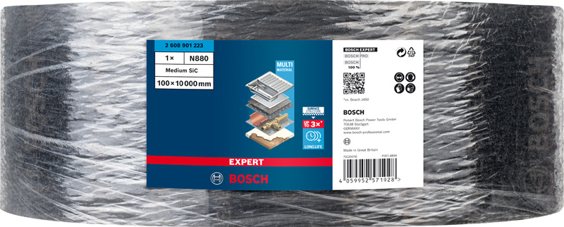BOSCH EXPERT N880 Vliesrolle, 100x10mm, Mittleres SiC BOSCH EXPERT N880 Vliesrolle, 100x10mm, Mittleres SiC