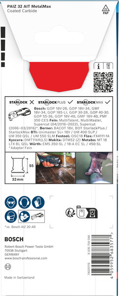 BOSCH EXPERT PAIZ 32 AIT MetalMax Tauchsägeblatt, 32 x 55 mm