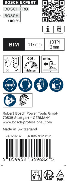 BOSCH EXPERT Hardwood 2-side clean T308BFP Stichsägeblatt, 25-tlg.