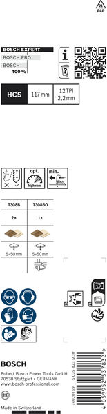 BOSCH Expert Wood 2-side clean Stichsägeblatt-Set, 3-tlg. BOSCH Expert Wood 2-side clean Stichsägeblatt-Set, 3-tlg.