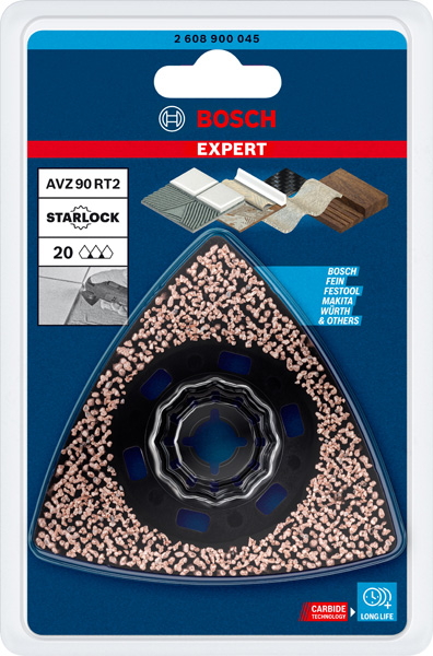 BOSCH EXPERT Sanding Plate AVZ 90 RT2 Blatt für Multifunktionswerkzeuge, 90 mm