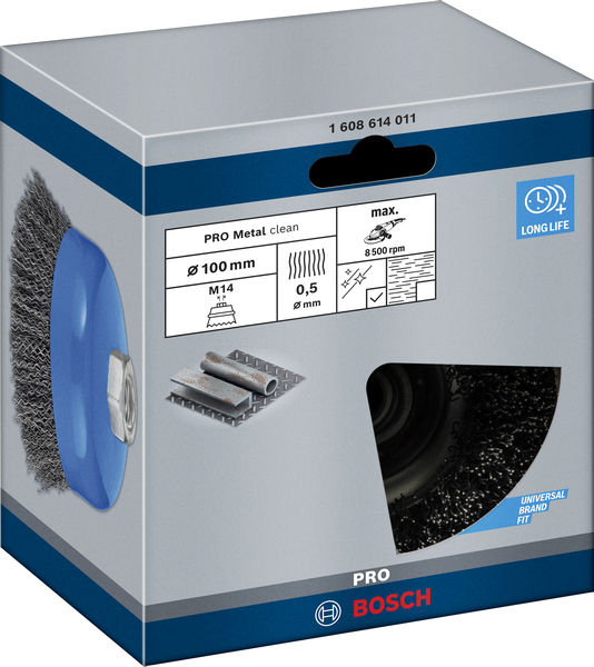 BOSCH PRO Metal clean Topfbürste, 100 x 0,5 mm, Gewinde
