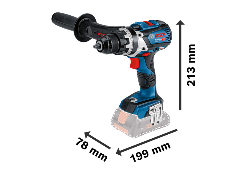 BOSCH Akku-Bohrschrauber GSR 18V-110 C in L-BOXX mit 2x 4,0-Ah-Li-Ion-Akku ProCORE18V