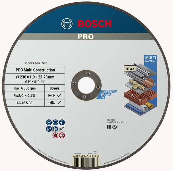 BOSCH PRO Multi Material Trennscheibe, 230 x 1.9 x 22,23 mm