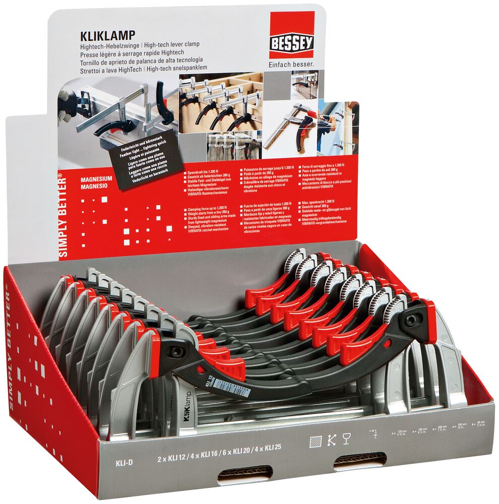 BESSEY Hightech-Hebelzwinge KliKlamp Theken-Display KLI-D BESSEY Hightech-Hebelzwinge KliKlamp Theken-Display KLI-D